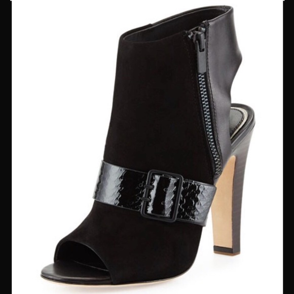 ELIE TAHARI Owen Suede and Leather Peep Toe Bootie Size 8 / 39 Euro - Picture 1 of 6